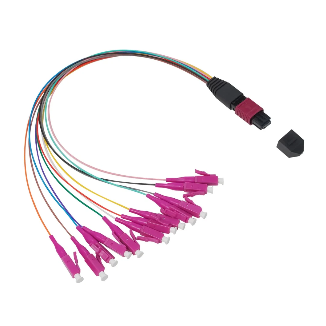 Elite Sm OS2 Om3 Om4 Om5 12c MTP MPO to LC Hydra Cable Assemblies
