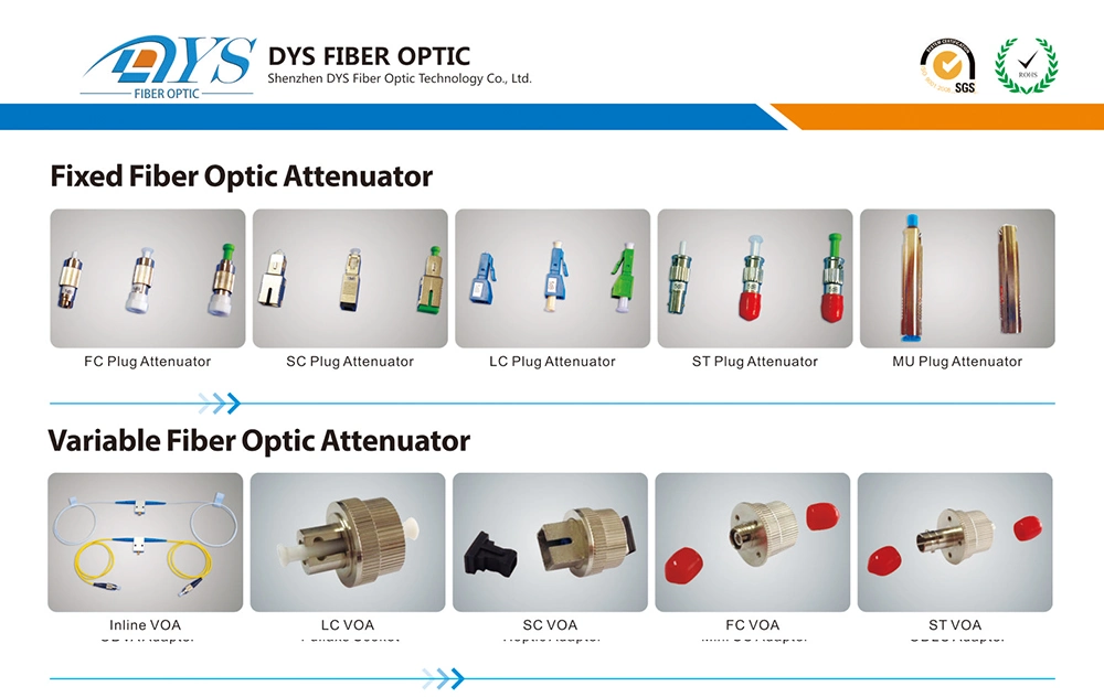 FC Adapter Type Variable Fiber Optic Attenuator, Female to Female Mechanical Adjustable Optical Attenuator