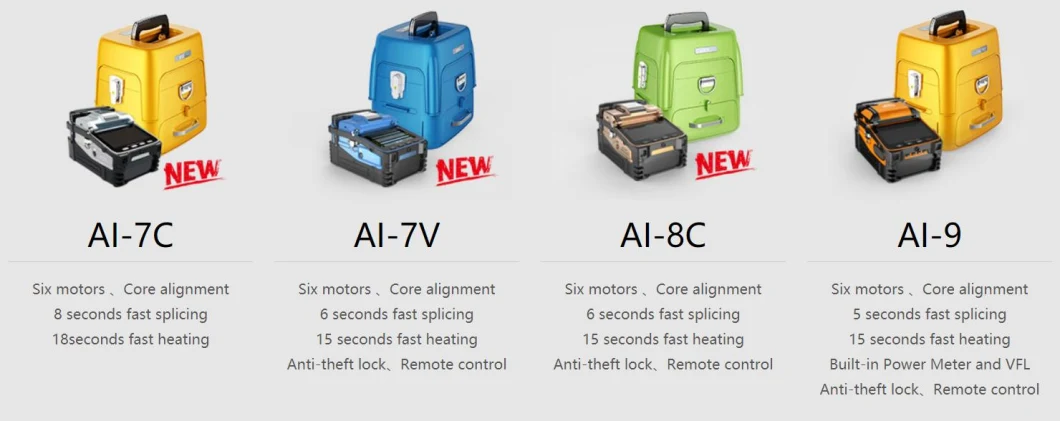 5inches Screen Ai-9 Lighting Battery Automatic Fast 15s Heating 5s Splicing Fiber Optic Fusion Splicer