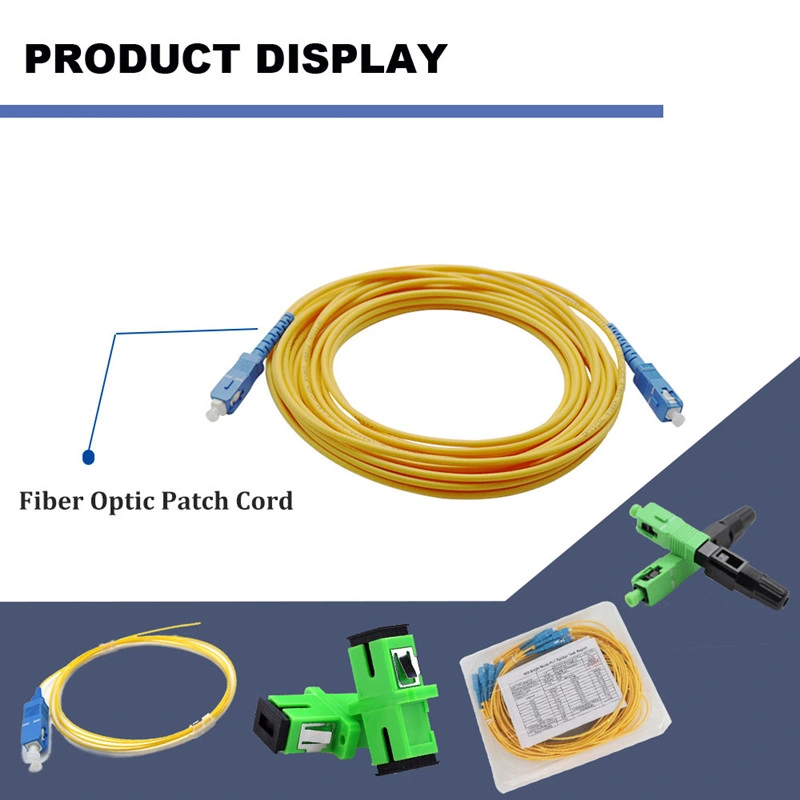 High Quality Low Insertion Loss Sc Singlemode Simplex 2mm LSZH PVC Yellow Fiber Optic Patch Cord Jumper Price