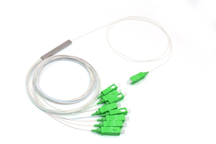 1X8 0.9mm Color Fiber Cable Cable Sc/APC Blockless Mini Fiber Optic PLC Splitter