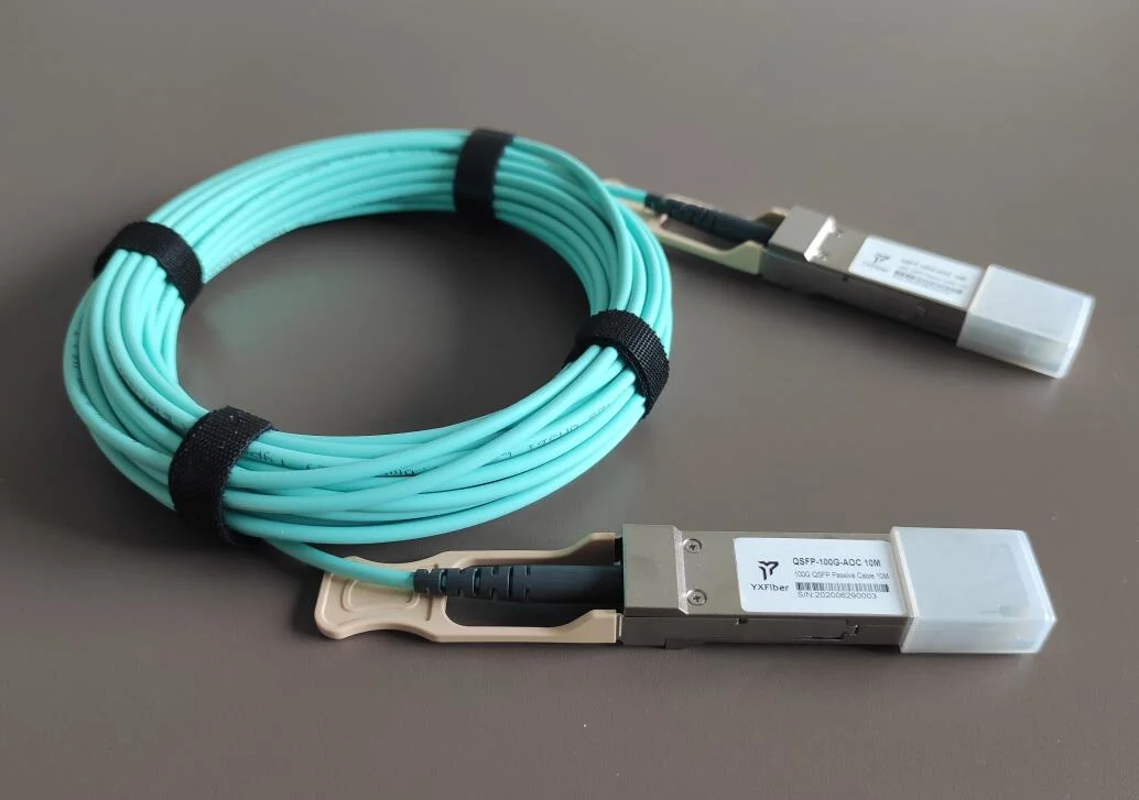 Qsfp28-100g-Aoc-10m Compatible 100g Qsfp28 to Qsfp28 10mtrs Active Optical Cable Manufacturer Aoc 100g 10m