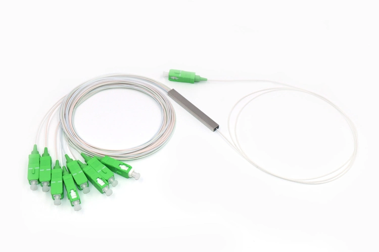 1X8 0.9mm Color Fiber Cable Cable Sc/APC Blockless Mini Fiber Optic PLC Splitter