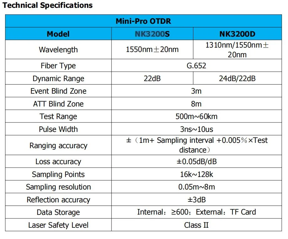 Mini PRO-OTDR Nk3200d Power Meter Fibra Optica Multi-Function OTDR