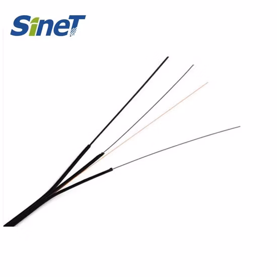 Indoor/Outdoor 1 2 4 Core G657A1/A2 GJYXFCH FRP/Steel Wire Single Mode FTTH Drop Flat Optic/Optical Fiber Cable